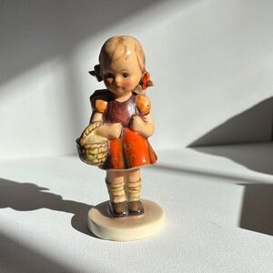 Hummel Figurine with Basket - Orange and Cream